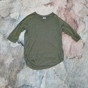 Green Long Sleeve V-neck Top